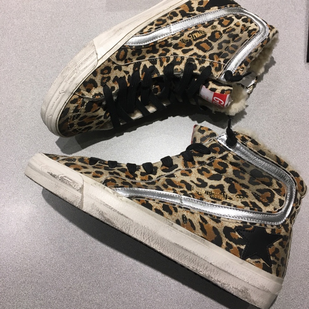 Golden Goose Slide Sneakers Leopard Sherpa 37 NIB - Picture 5 of 8
